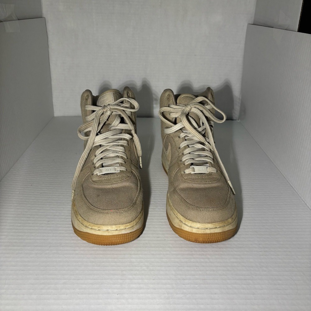 Nike Air Force 1s Women's Sneakers in Beige and White - Picture 2 of 7